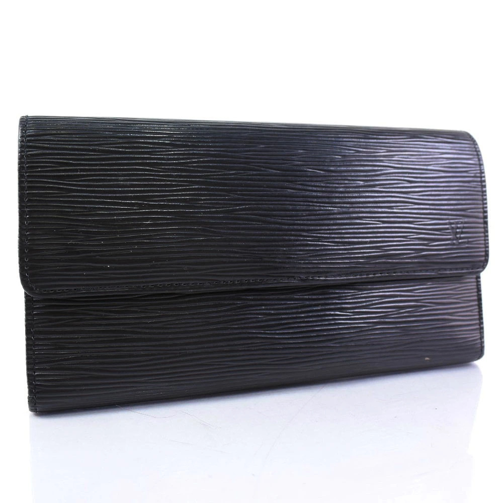 Louis Vuitton Porto Tresor International Long Wallet Epi Leather Black